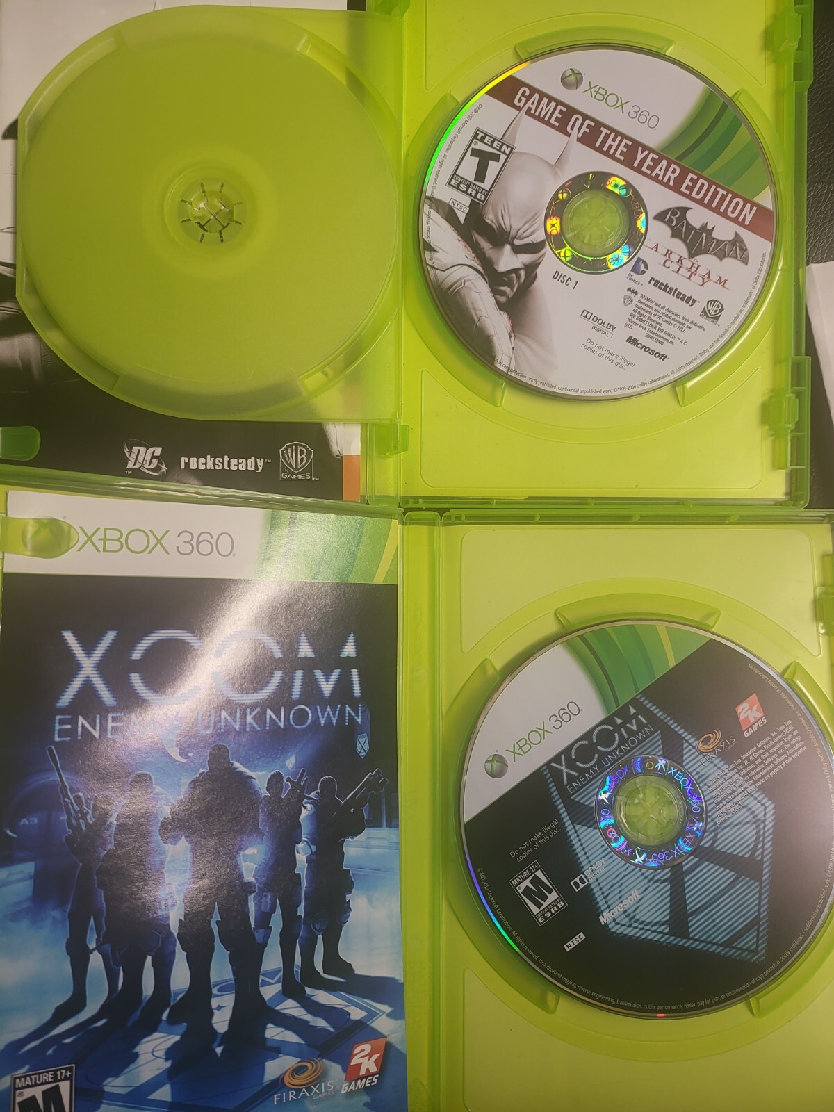 LOT OF 2 XBOX 360: Batman Arkham City GOTY + XCOM ENEMY UNKNOWN [COMPLETE]