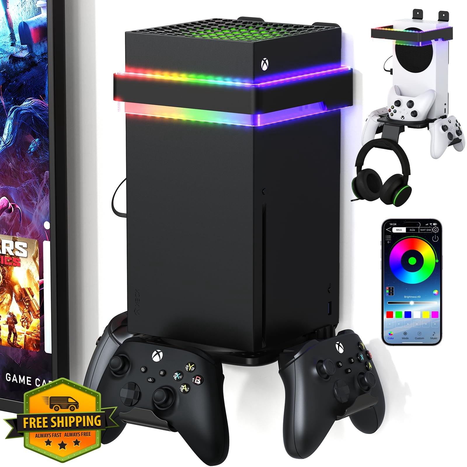 Luckit Xbox Series X/S Wall Mount w/ RGB