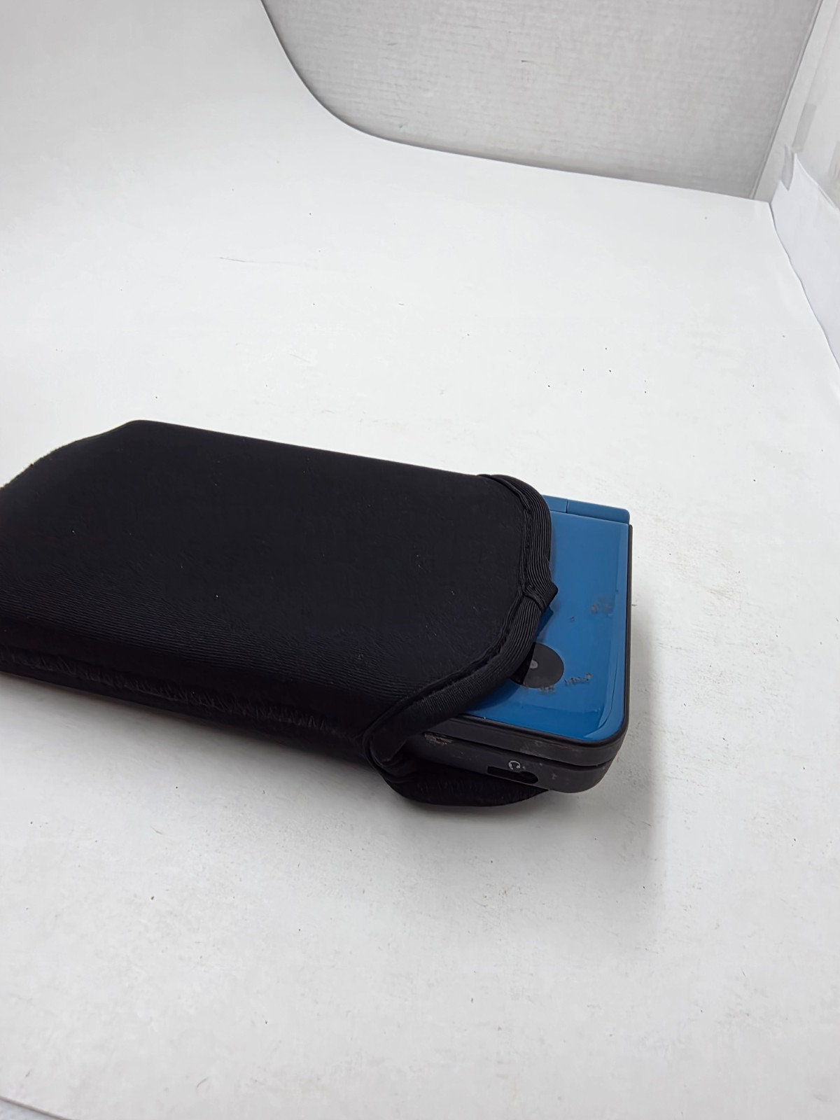 Flip Top Black Soft Padded Pouch Protective Sleeve Case for Nintendo DSi XL ##