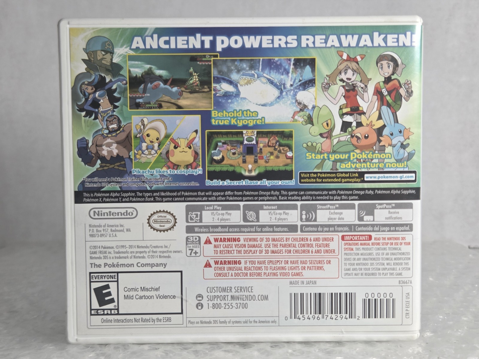 Pokemon Alpha Sapphire Nintendo 3DS 2DS Complete In Box CIB Tested Game Freak