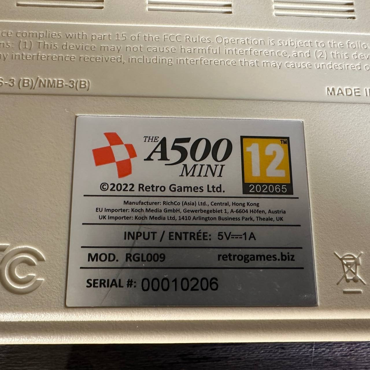 EU Amiga 500 The A500 Mini 25 Retro Games HDMI Console Edition 2022 Collectible