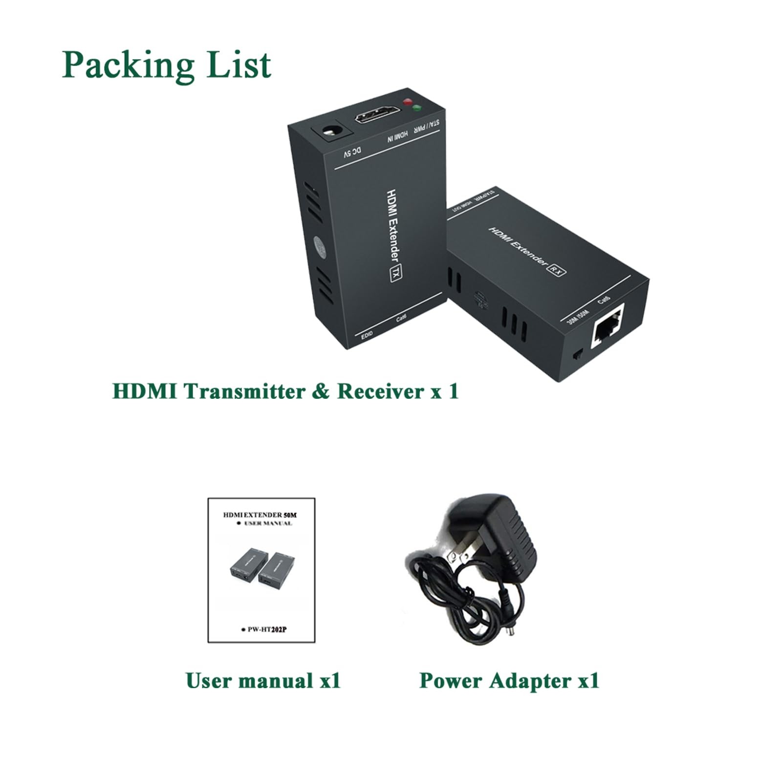 Steetek HDMI Extender 1080p@60Hz, 3D, Over Single 1080P 165ft, Black