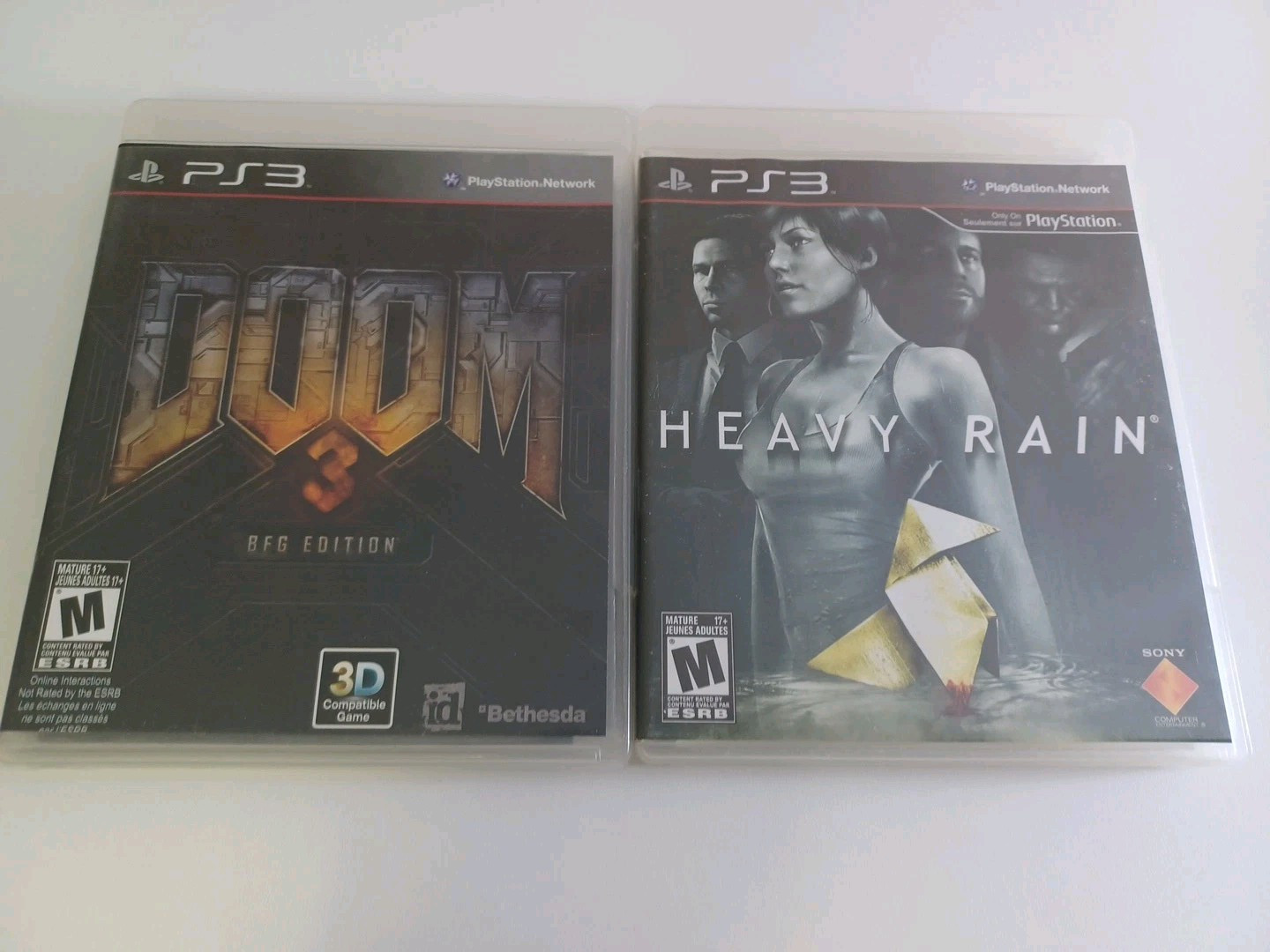 PS3 Game Bundle – Doom 3 BFG Edition & Heavy Rain CIB Tested