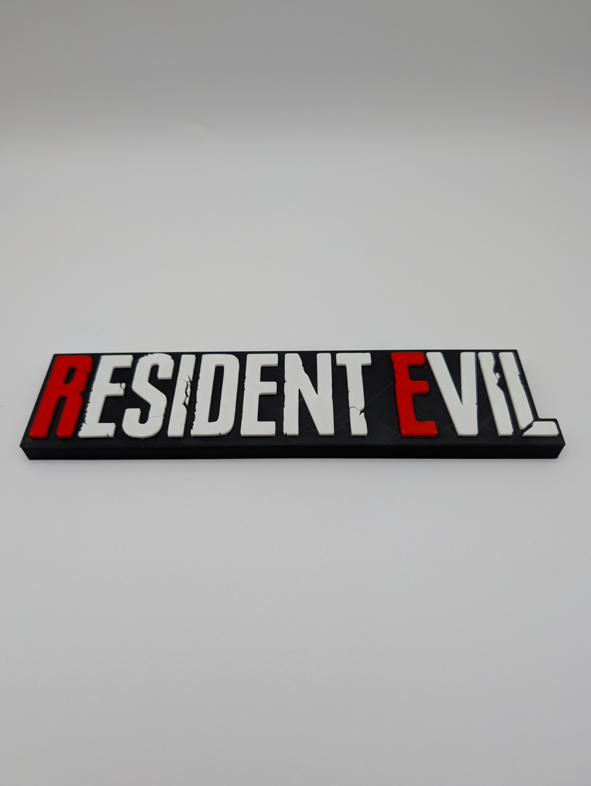 3D Printed Resident Evil Video Game Logo Display Sign For Video Game Collection