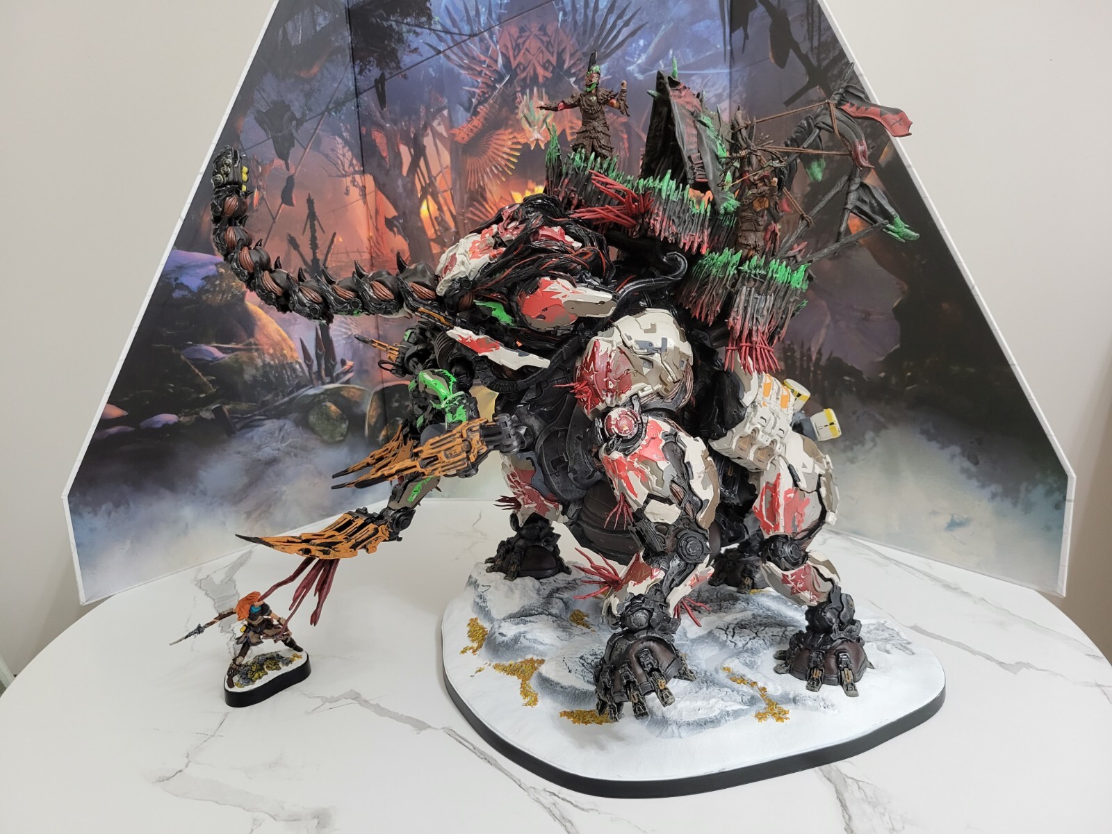 Horizon Forbidden West Regalla Edition Tremortusk Mini Aloy Statue & Background