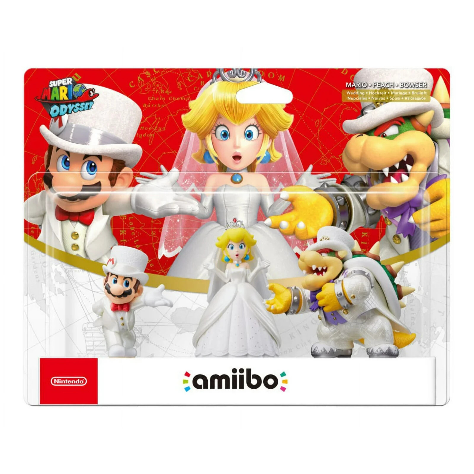 Super Mario Odyssey Amiibo 3-Pack Mario Peach Bowser Wedding Outfit