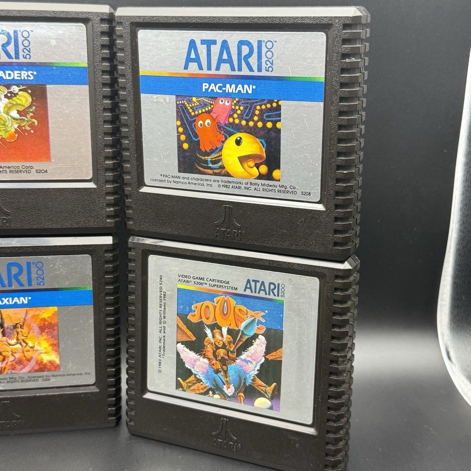 Lot (8) Atari 5200 Games Cartridges Pac-Man, Joust, Space Invaders & MORE!