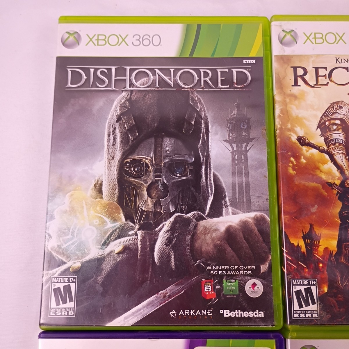 Microsoft Xbox 360 Video Game Bundle Dishonored, Reckoning, Fable, Two Worlds