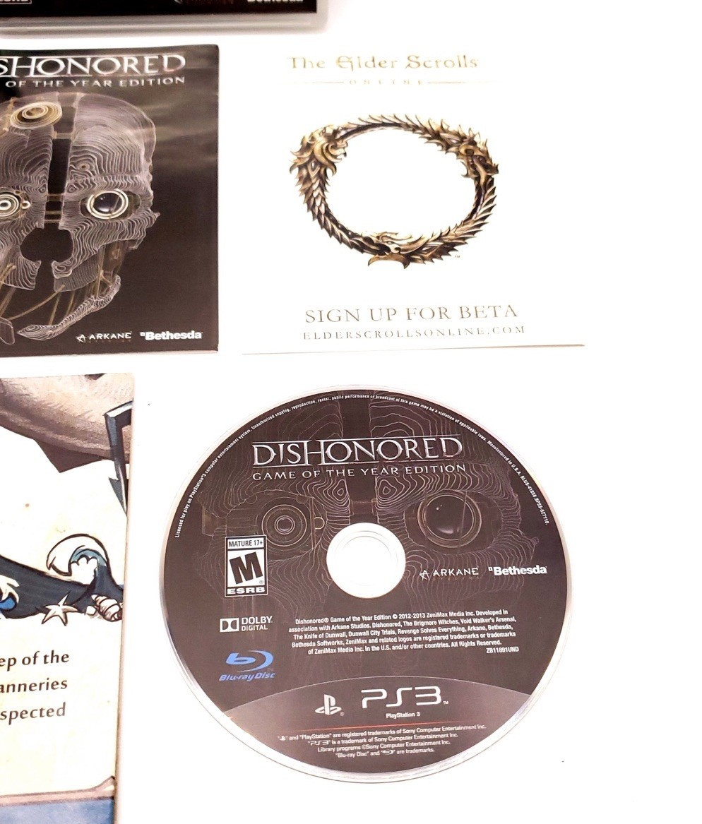 Dishonored — Game of the Year Edition (Sony PlayStation 3, 2013) CIB W/ Inserts
