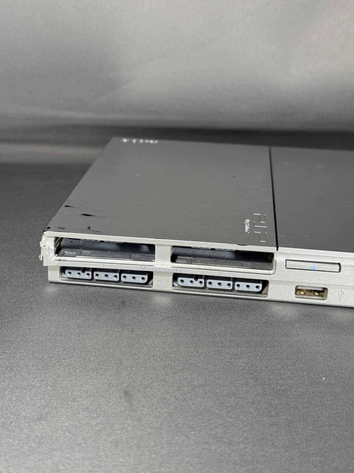 Sony PlayStation 2 PS2 Slim Silver SCPH-90001 Silver Tested Works READ