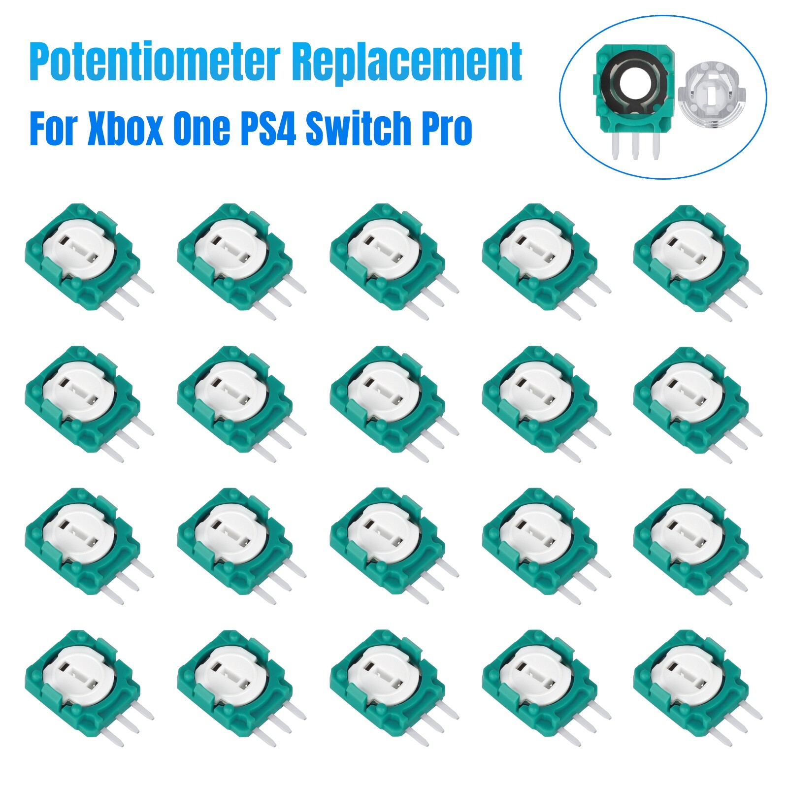 20 Pcs Analog Joystick Potentiometer for Xbox One PS3 PS4 Switch Pro Controller