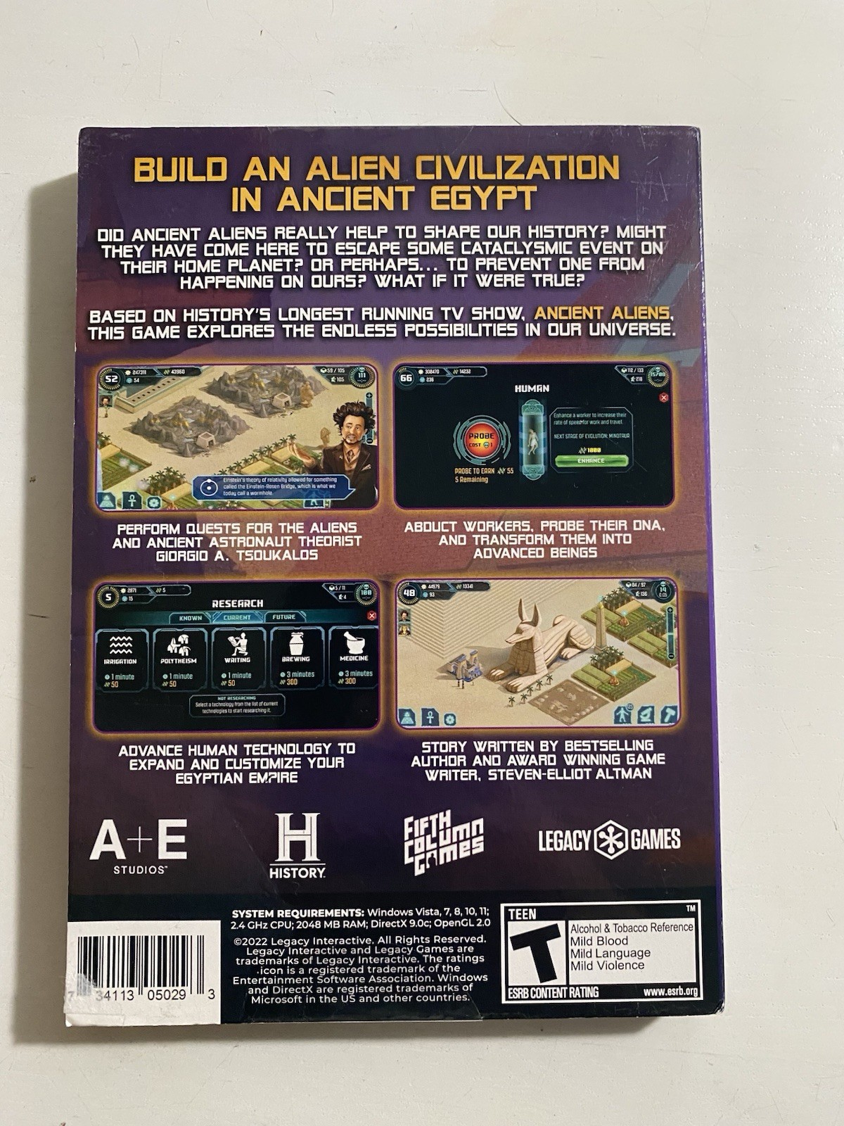 Legacy Games Ancient Aliens: The Game PC DVD-ROM + Bonus Digital Code 2022