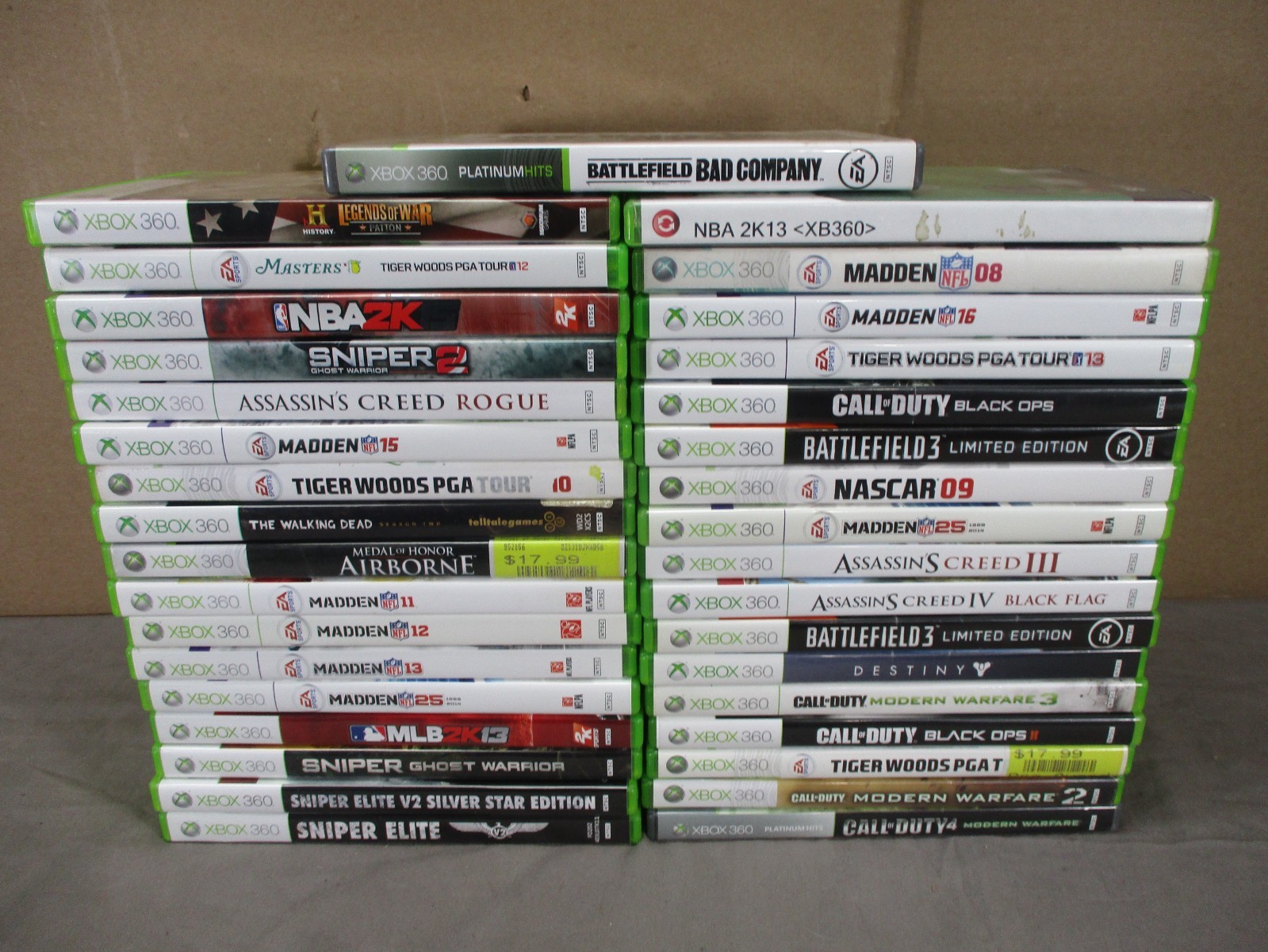 ENORMOUS Xbox 360 Console Model 1538 w/ 2 Controllers and 35 GAMES LOT