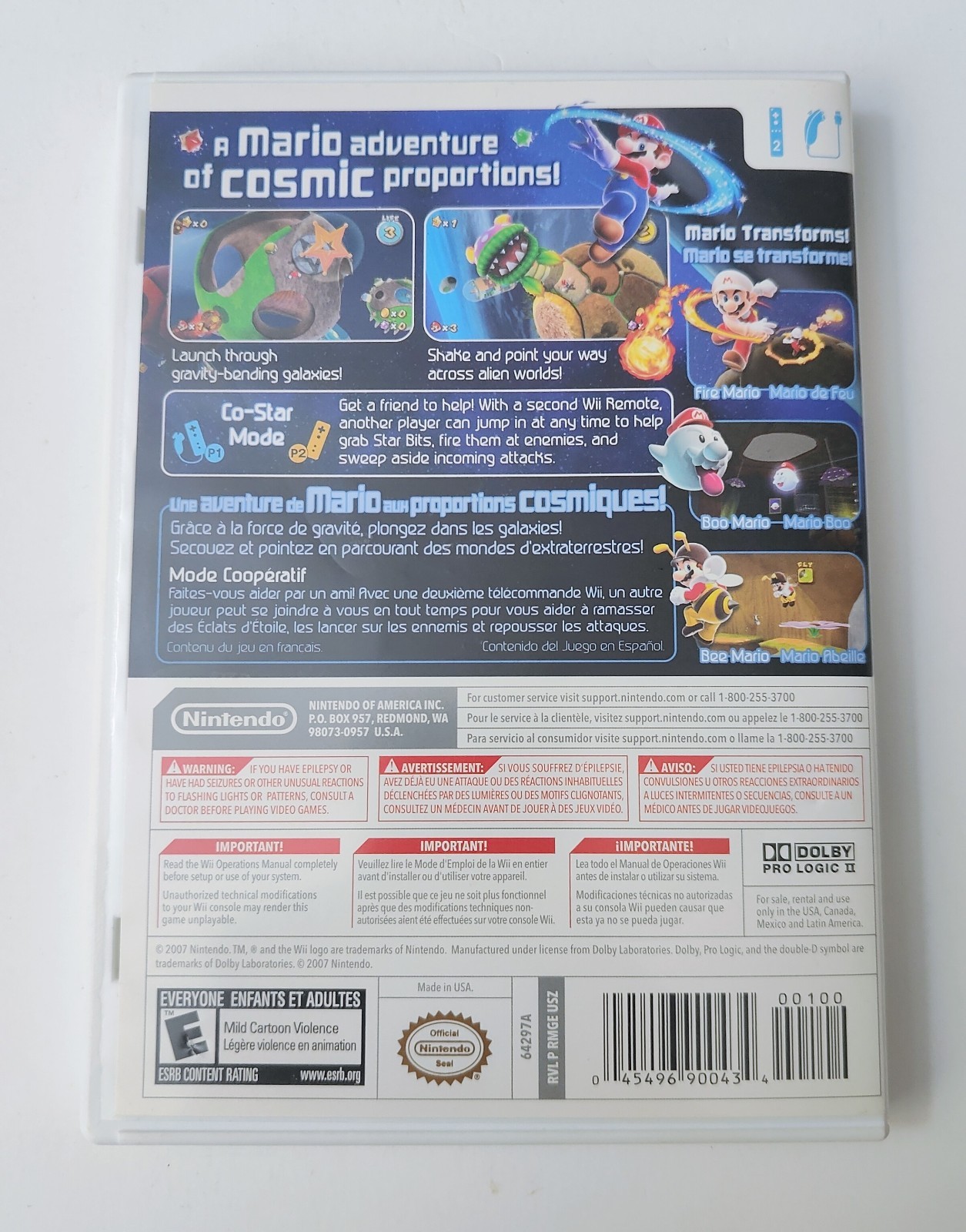 Super Mario Galaxy (Nintendo Wii, 2007) No Manual