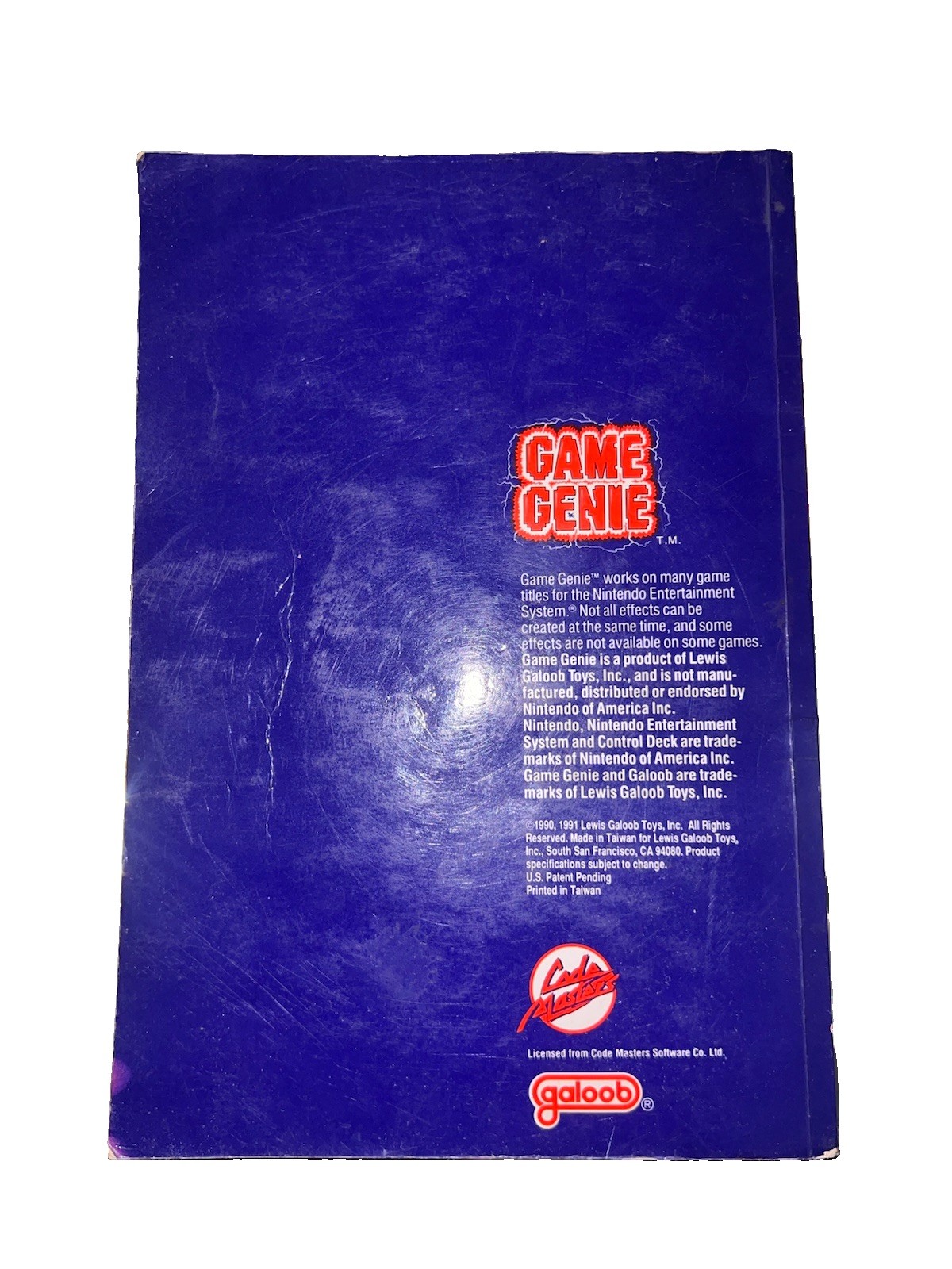 Galoob Game Genie Strategy Guide Programming Manual & Codebook 1990