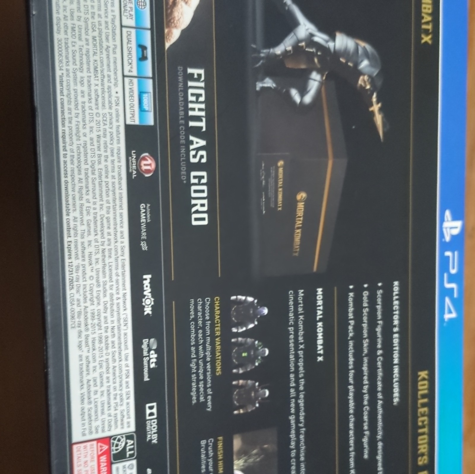 Mortal Kombat X Kollector’s Edition by Coarse w/ Scorpion Figure Set PS4
