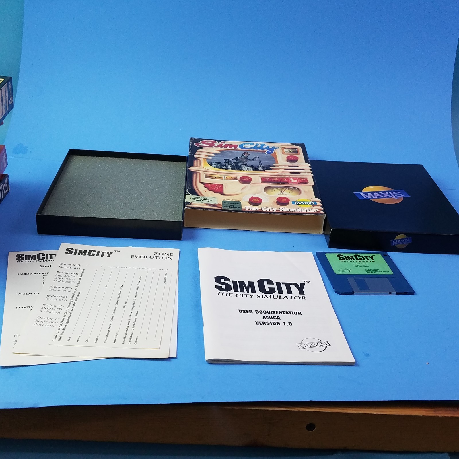 Sim City Commodore Amiga Game w/ Box Manual and Disk