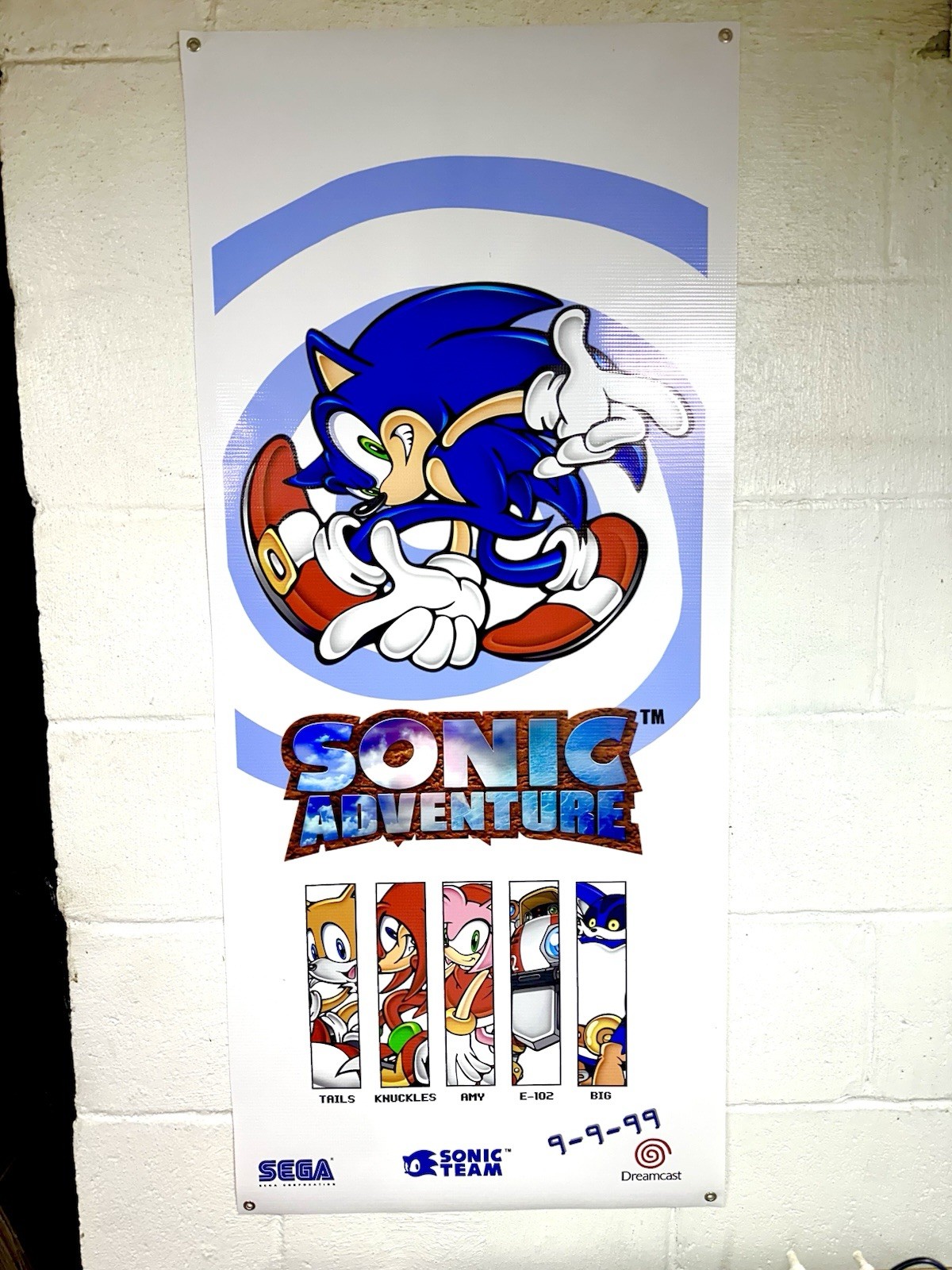 Sonic Adventure Banner 20×42” Dreamcast Poster Retro Vintage-Style Sega