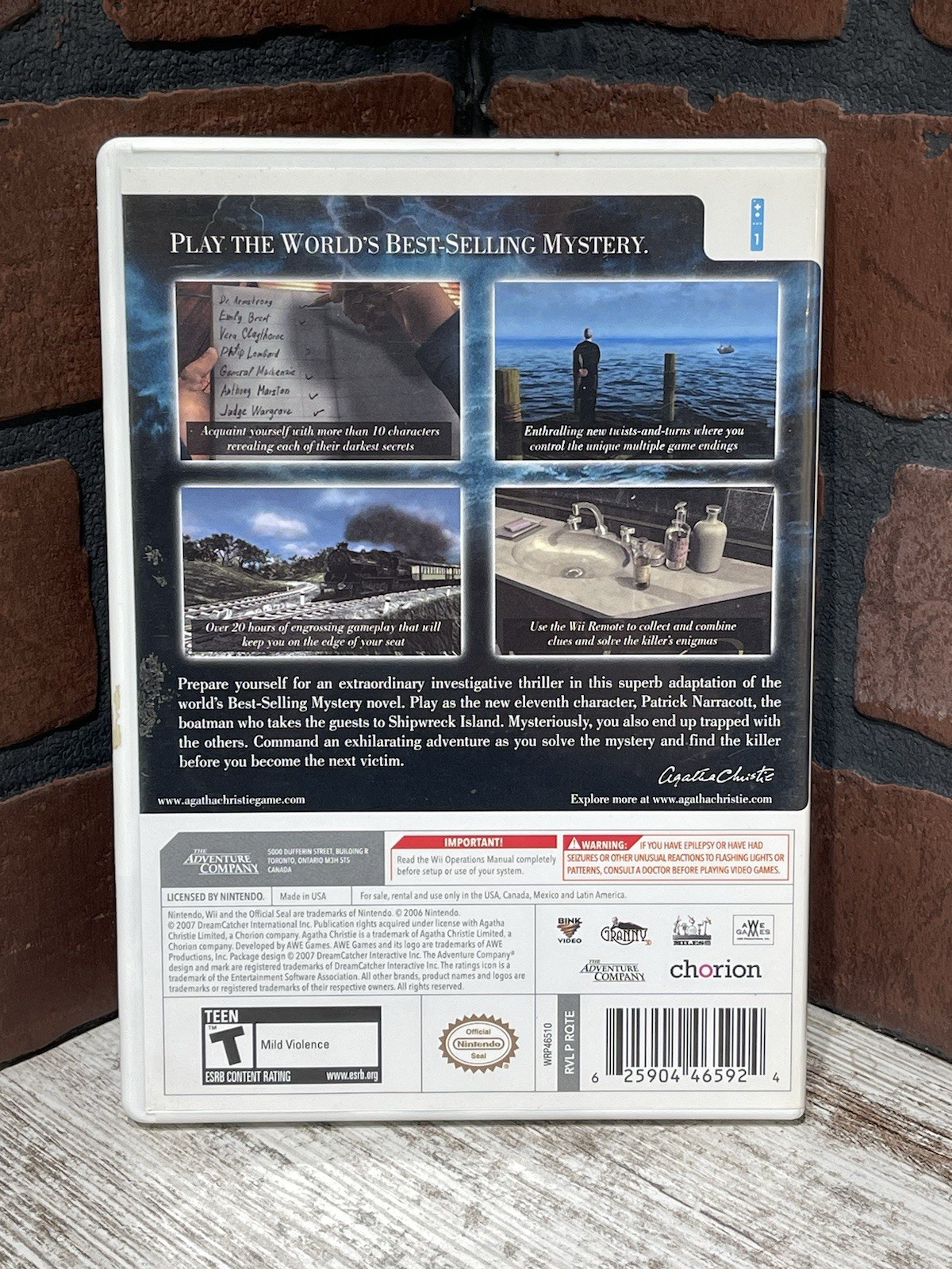 Wii Agatha Christie: And Then There Were None (Nintendo Wii, 2008) 🔥 COMPLETE!