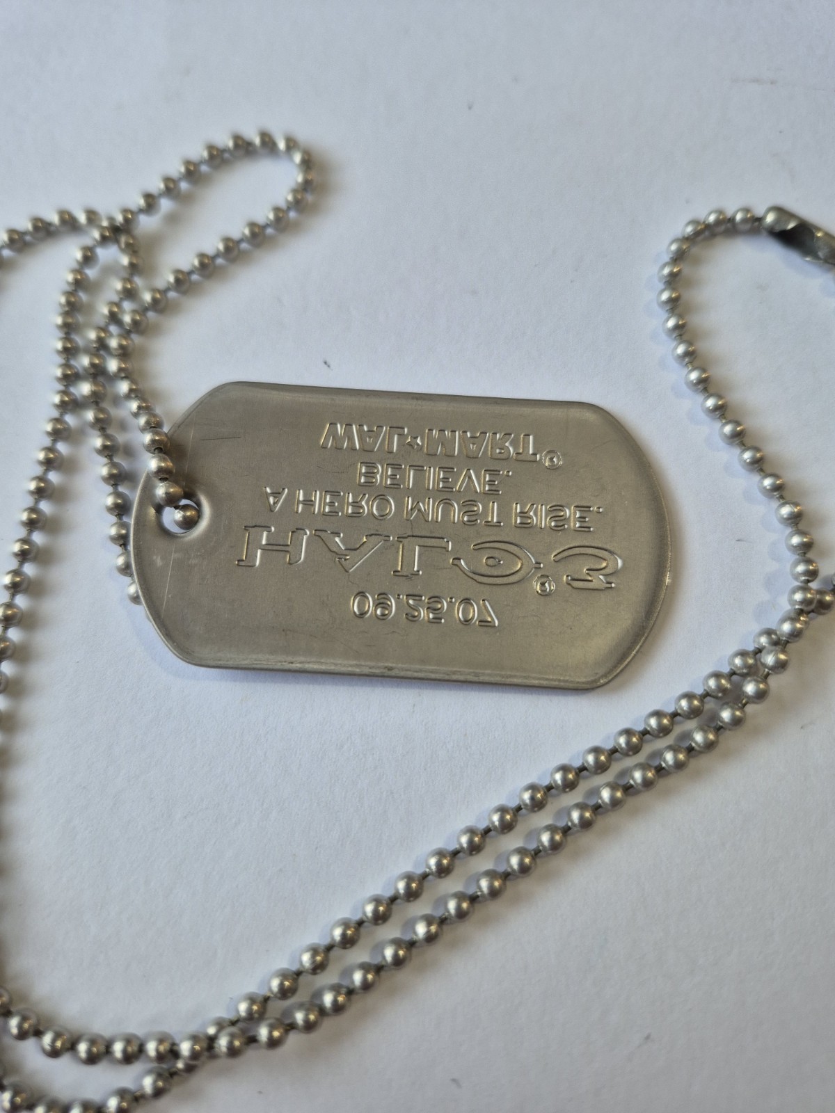 Halo 3 2007 Promo Dog Tag Walmart Exclusive Rare Xbox Game Chain