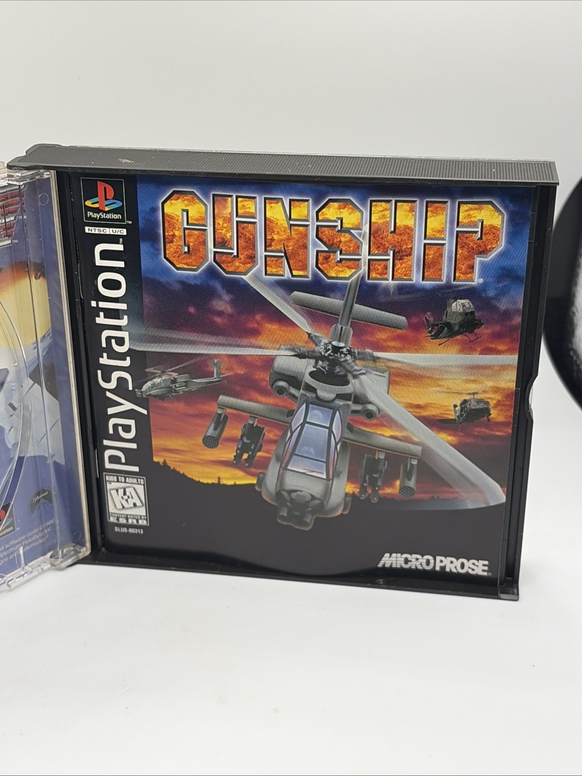 GUNSHIP GAME W/ CASE & MANUAL (SONY PLAYSTATION 1996)
