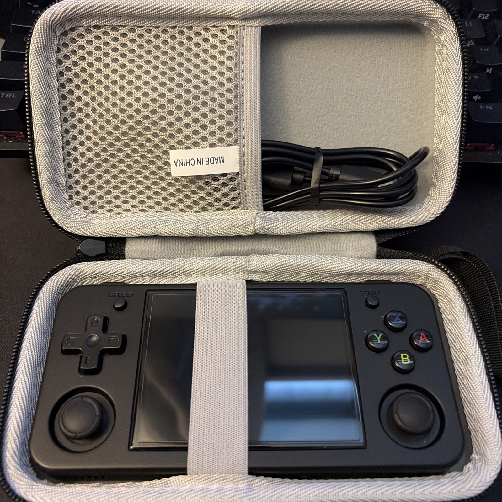 RG35XX H Anbernic Black Retro Handheld Game Console Linux Carrying Case