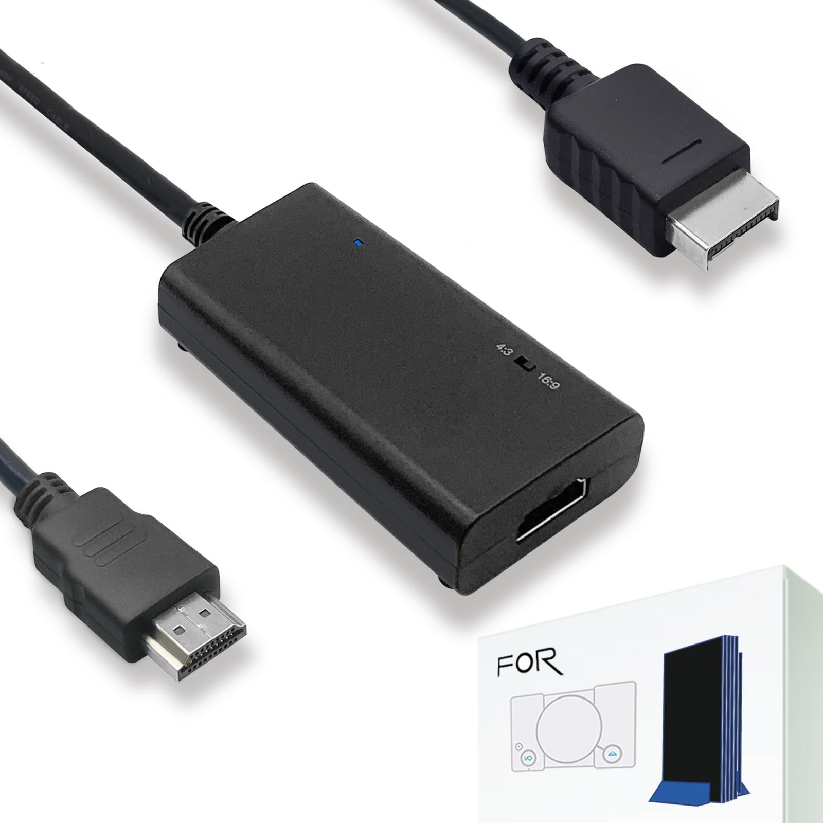 HDMI Cable for PS2 & PS1 Consoles – True RGB Output, HD Converter with Switch