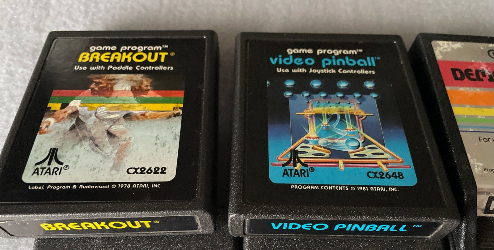 Lot Of 8 Atari Games – Word Zapper, Breakout, Demon Attack, Combat **Tested