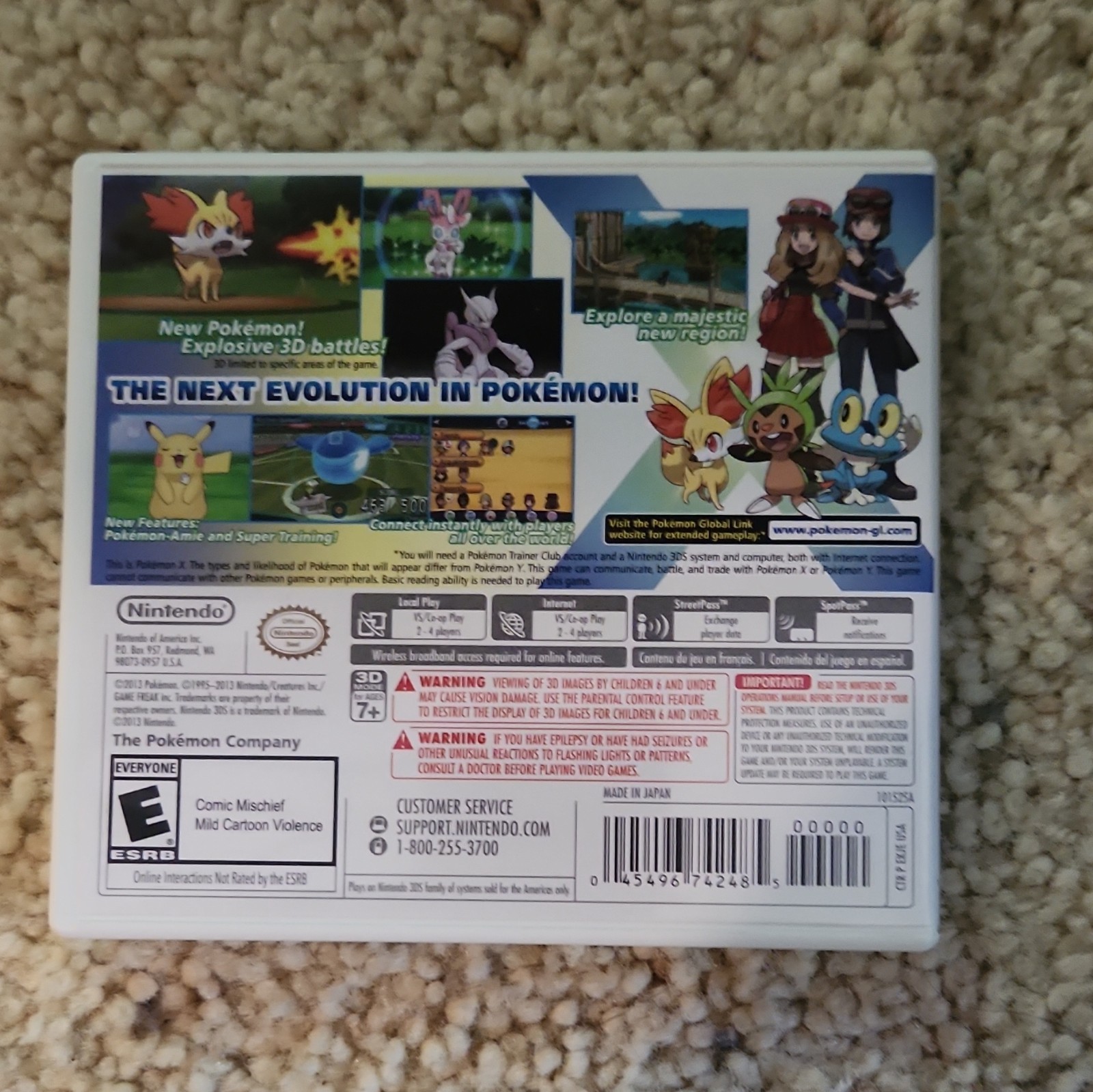 Nintendo Pokémon X Nintendo 3DS w/ Manual & Case, RPG, E, NTSC-U/C 2013