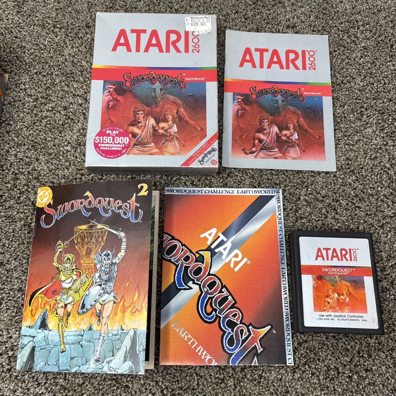 Swordquest EarthWorld, CX2656, Atari 2600, Atari 1982, CIB, Tested