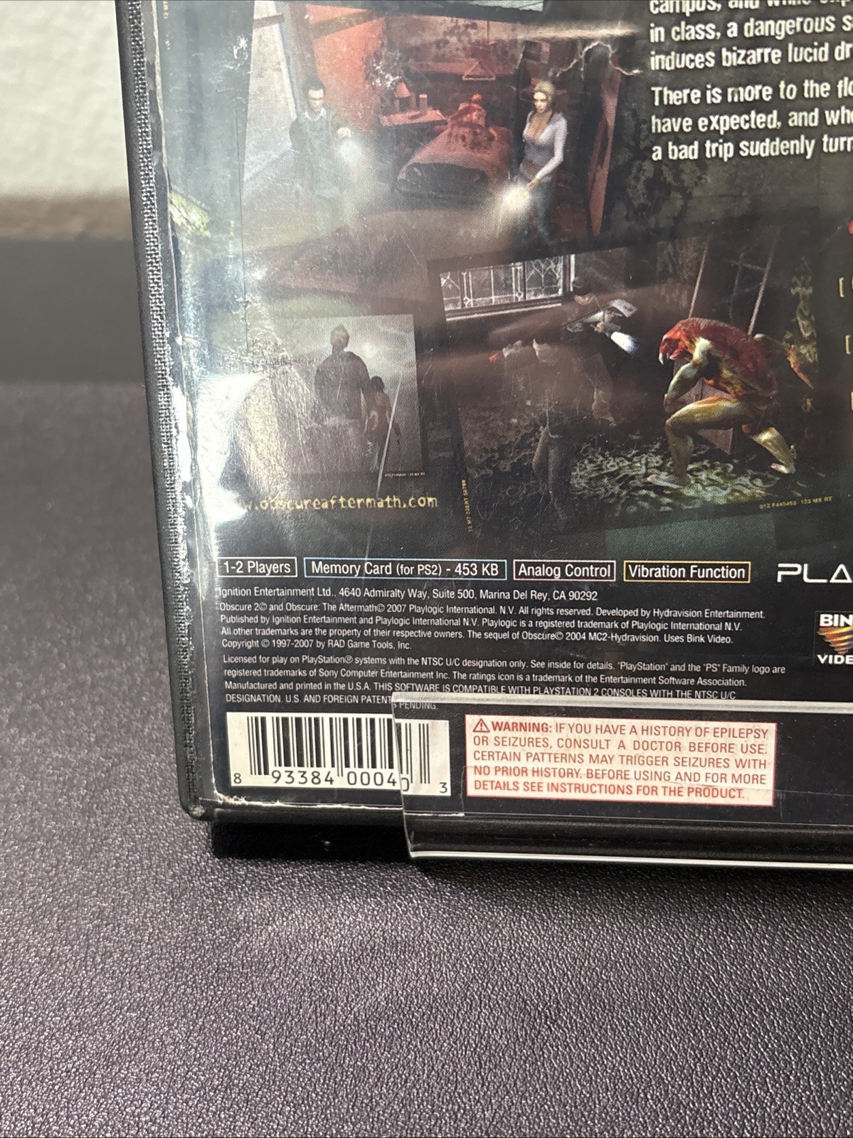 Obscure: The Aftermath (Sony PlayStation 2, 2008) CIB Tested Working See Pics