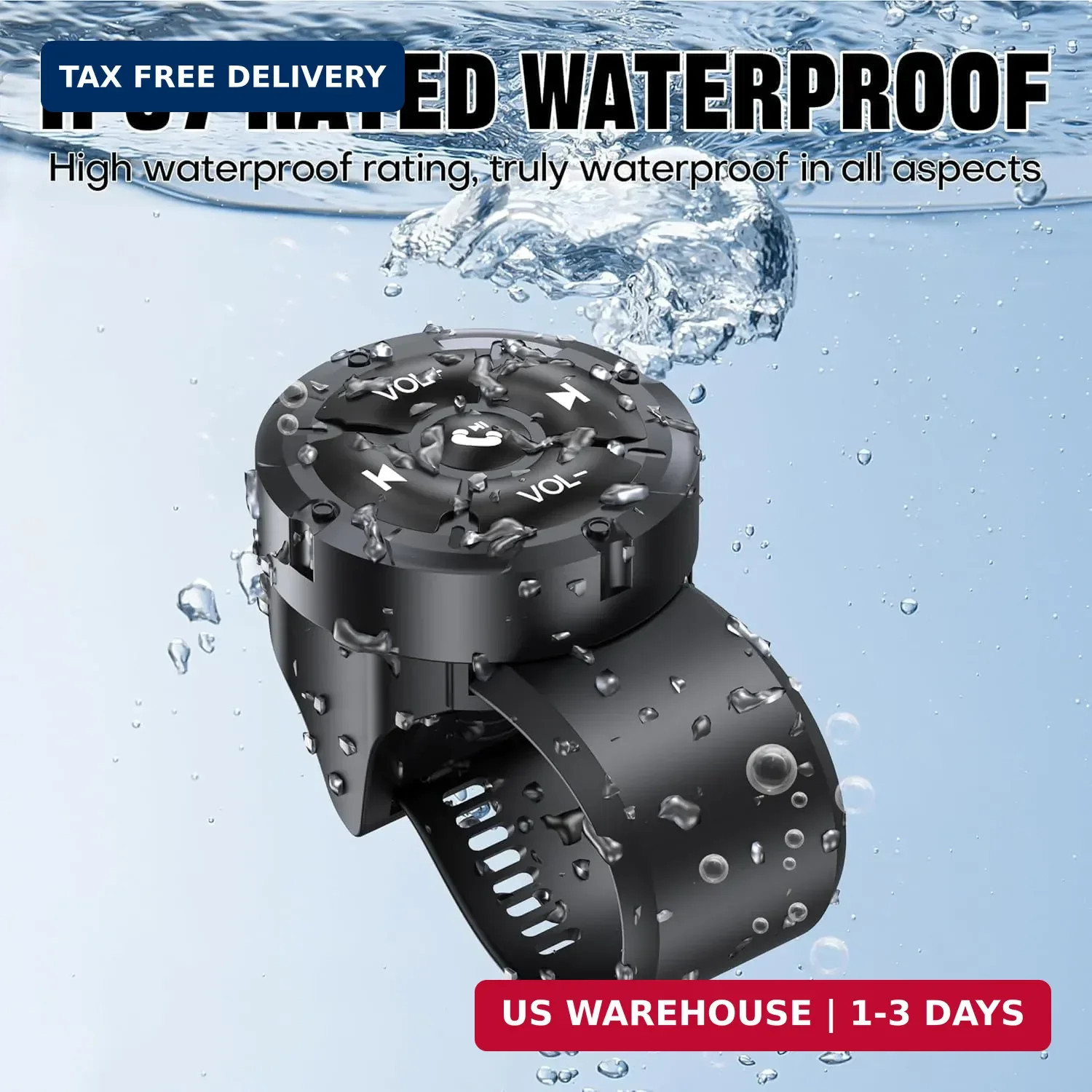 Bluetooth Media Button Remote Control,Adjustable Direction Waterproof Controller