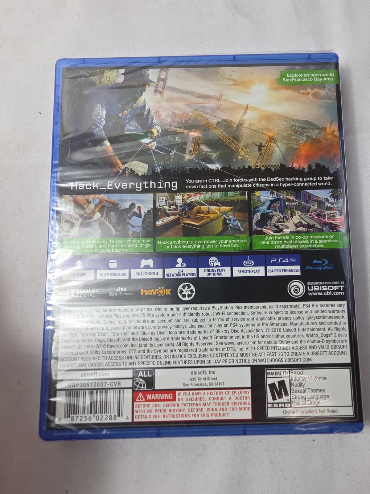 Watch Dogs 2 (PlayStation 4 / PS4) Brand New! Sealed – Bonuses Edition
