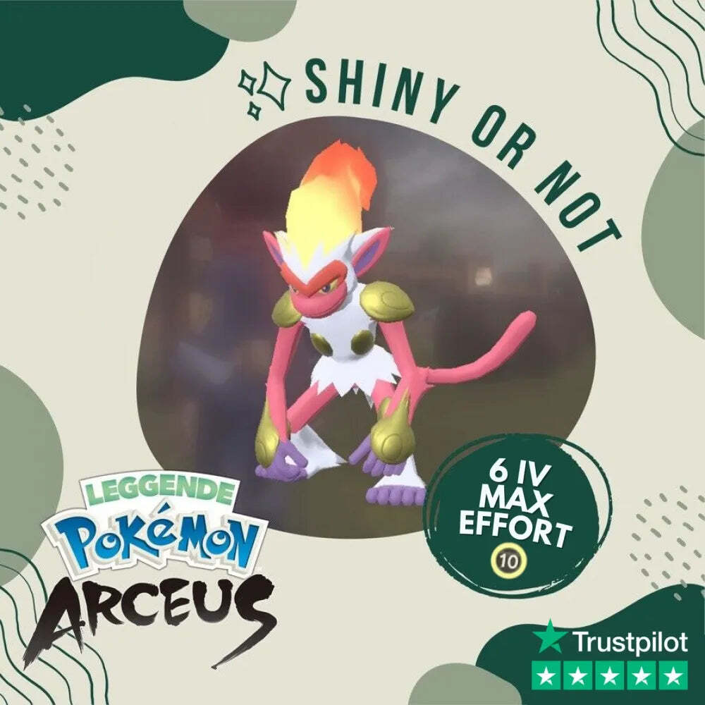 Infernape Shiny ✨ Legends Pokémon Arceus 6 IV Max Effort Alpha Leggende Custom