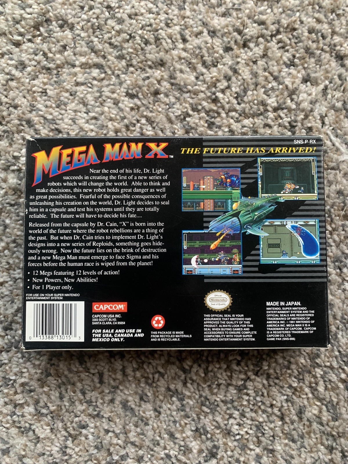 Mega Man X SNES 1994 CIB Box Game COLOR Manual 1st Print Authentic Great Cond!