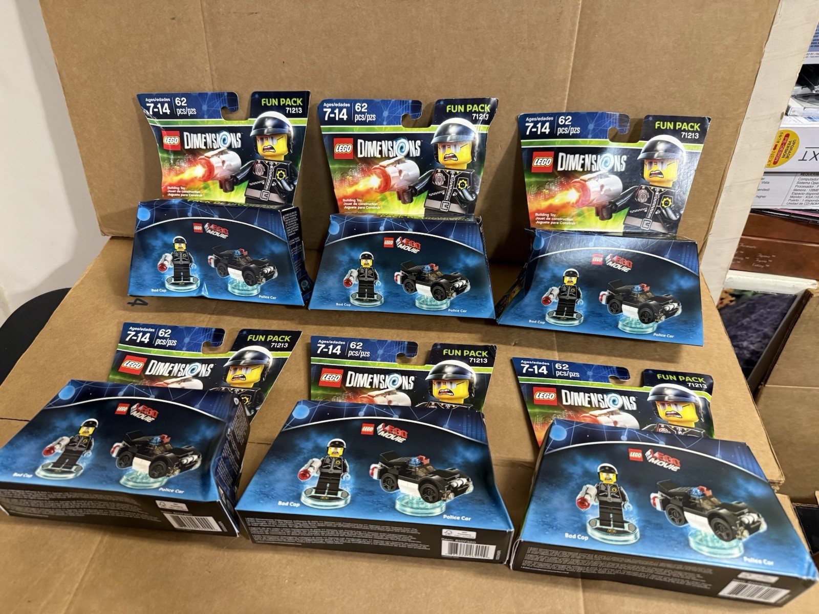 LOT 6 LEGO Dimensions The Lego Movie Bad Cop Fun Pack 71213 NEW Sealed DENT BOX