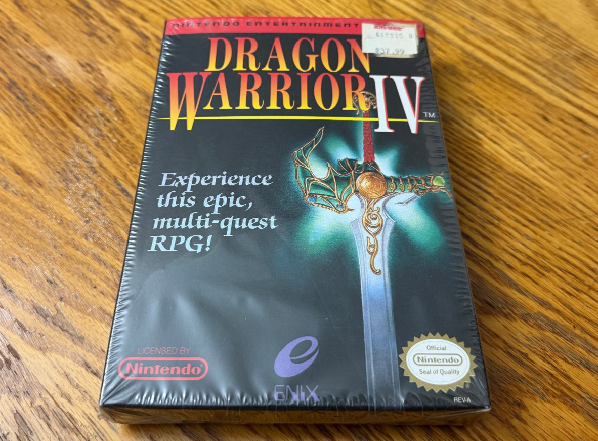 oval seal rpg Dragon Warrior IV complete in box nintendo 4 nes maps factory MINT