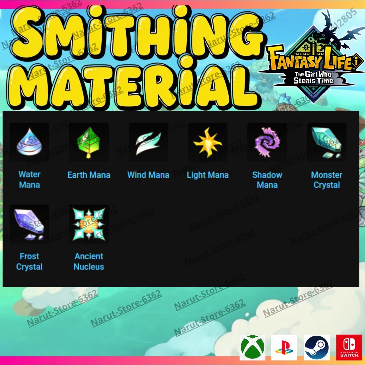Fantasy Life I: Smithing Material Bundle🌟 crafting The Girl Who Steals the Time