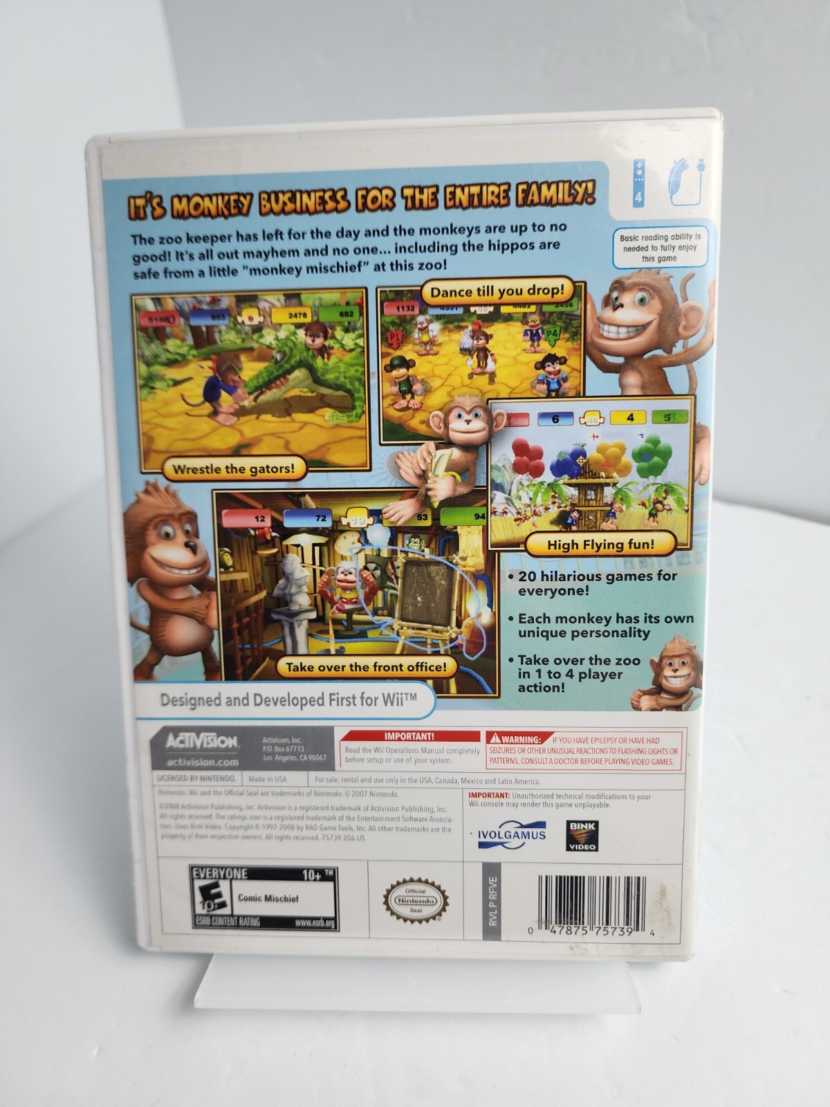 Monkey Mischief Party Time Activision Nintendo Wii Exclusive Complete CIB Tested