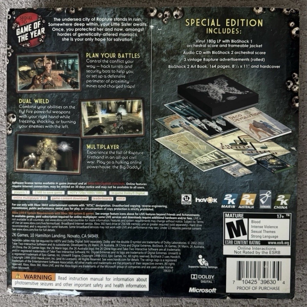 BioShock 2 Special Edition Xbox 360 BRAND NEW SEALED IN LAUNCH BOX ULTRA RARE