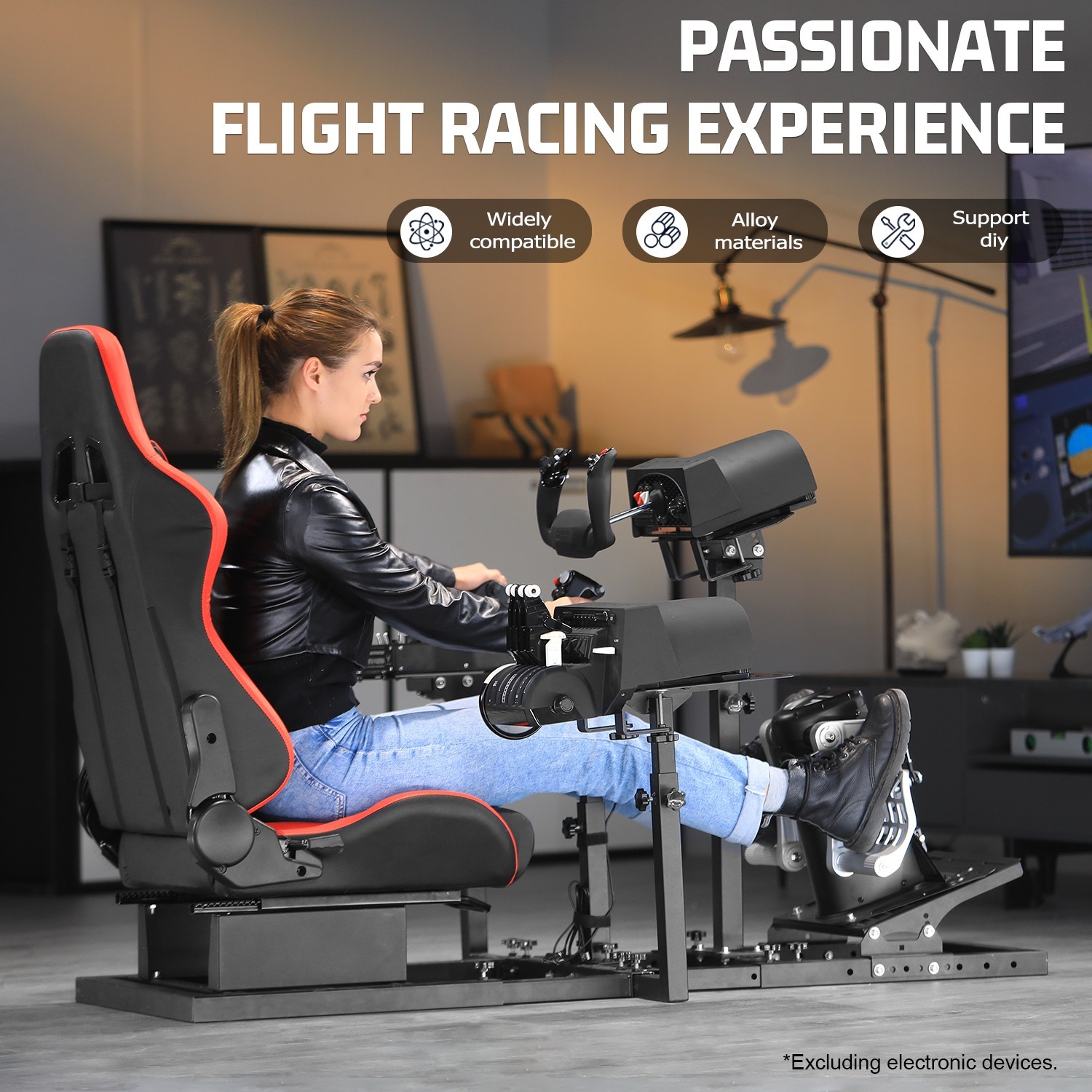 Marada Modular Flight and Racing Simulator Cockpit Fits Logitech Fanatec CSL-DD