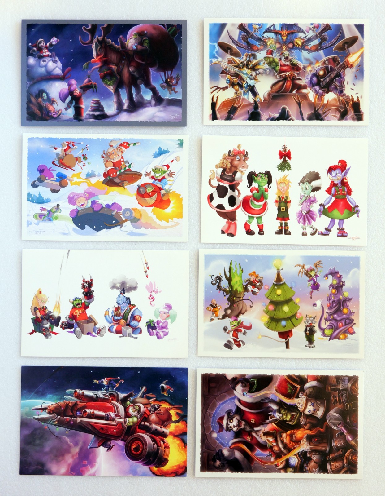 Blizzard Entertainment Christmas Cards (14 cards, 8 different designs), Unused