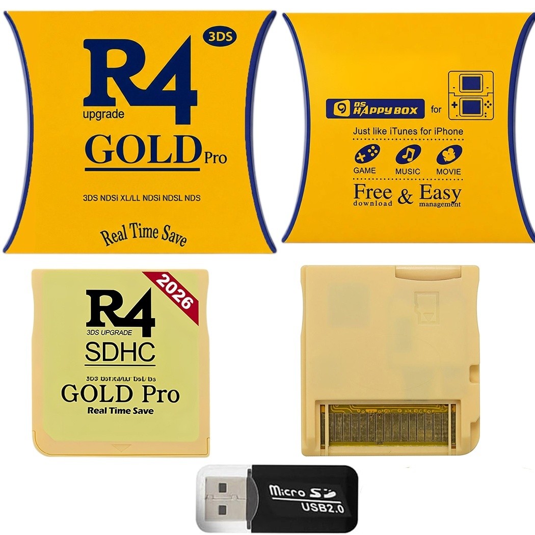 2026 Version R4 Gold Pro SDHC Cart For DS/NDS/3DS/2DS Game Revolution Cartridge