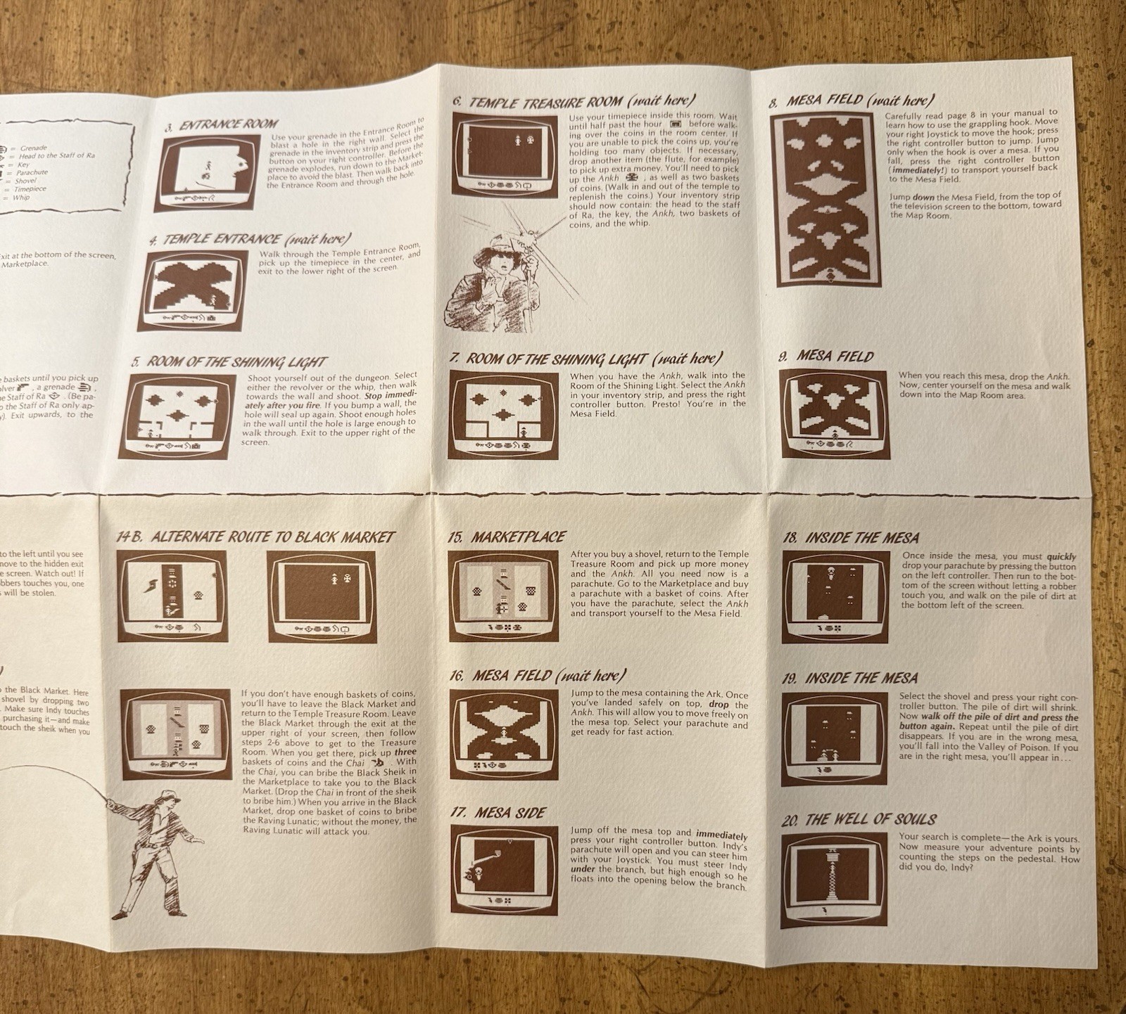 VINTAGE 1983 A Map To The World Of Raiders Of The Lost Ark Solution Sheet Atari