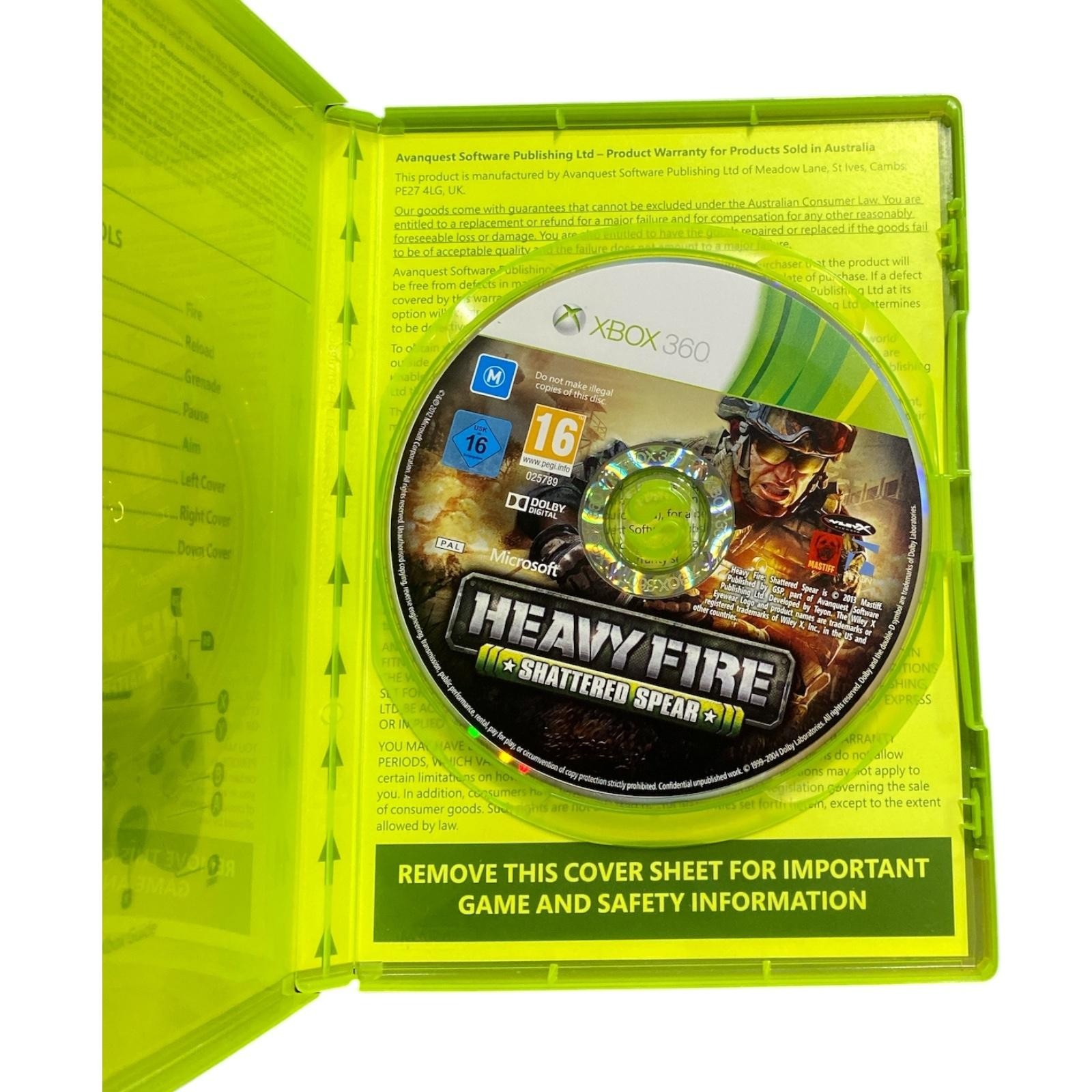 Heavy Fire: Shattered Spear Xbox 360 Game PAL Teyon Shooter M Singapore