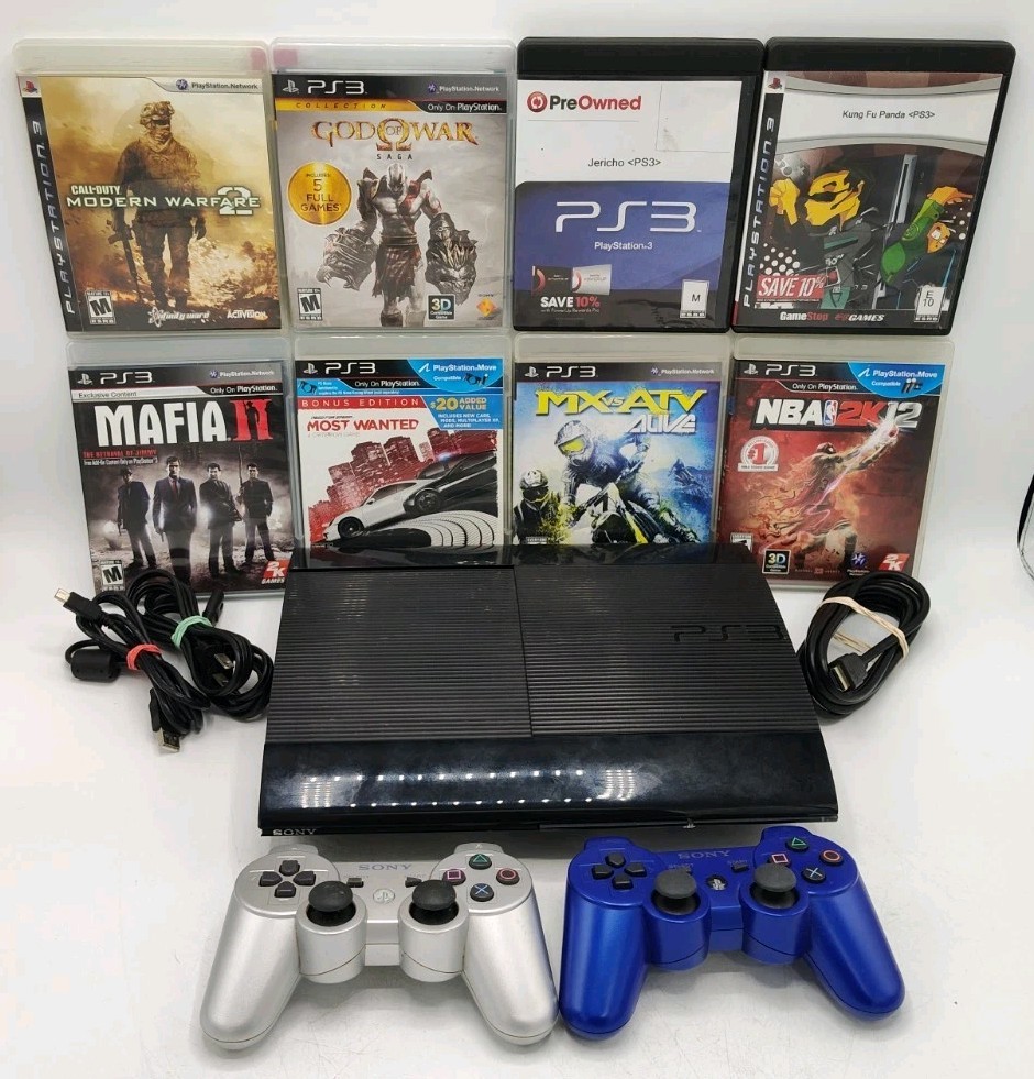 Sony Playstation 3 Super Slim 250GB Console CECH-4001B Bundle + 10 Games Tested!