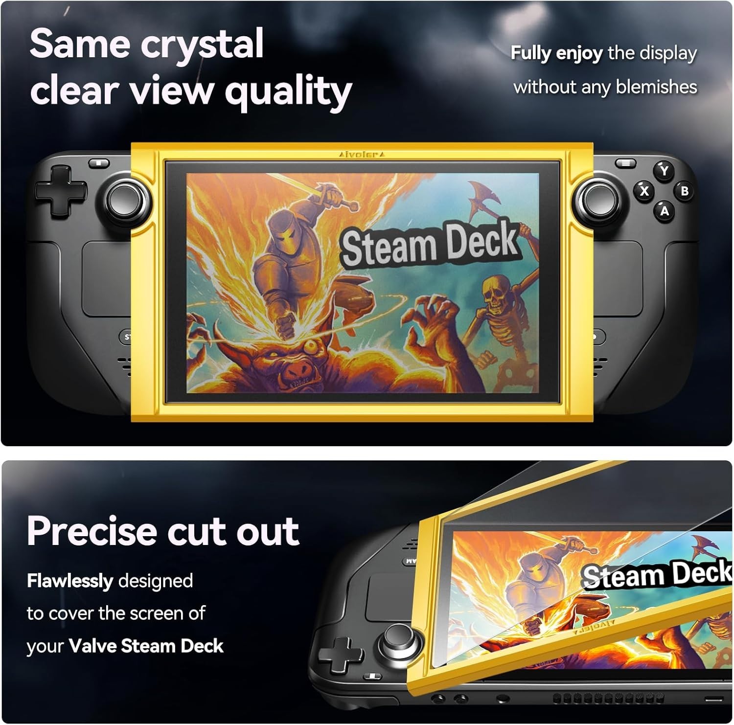 Ultra-Clear Anti-Fingerprint Screen Protector for Steam Deck 7”/7.4” – 2 Pack