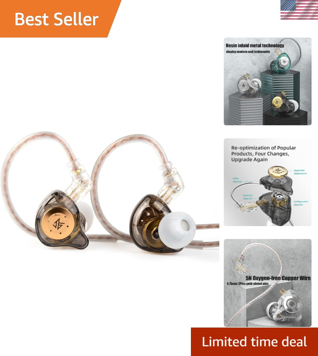 KZ EDX PRO In-Ear Monitors with Enhanced Bass & Sound Isolation for Gaming