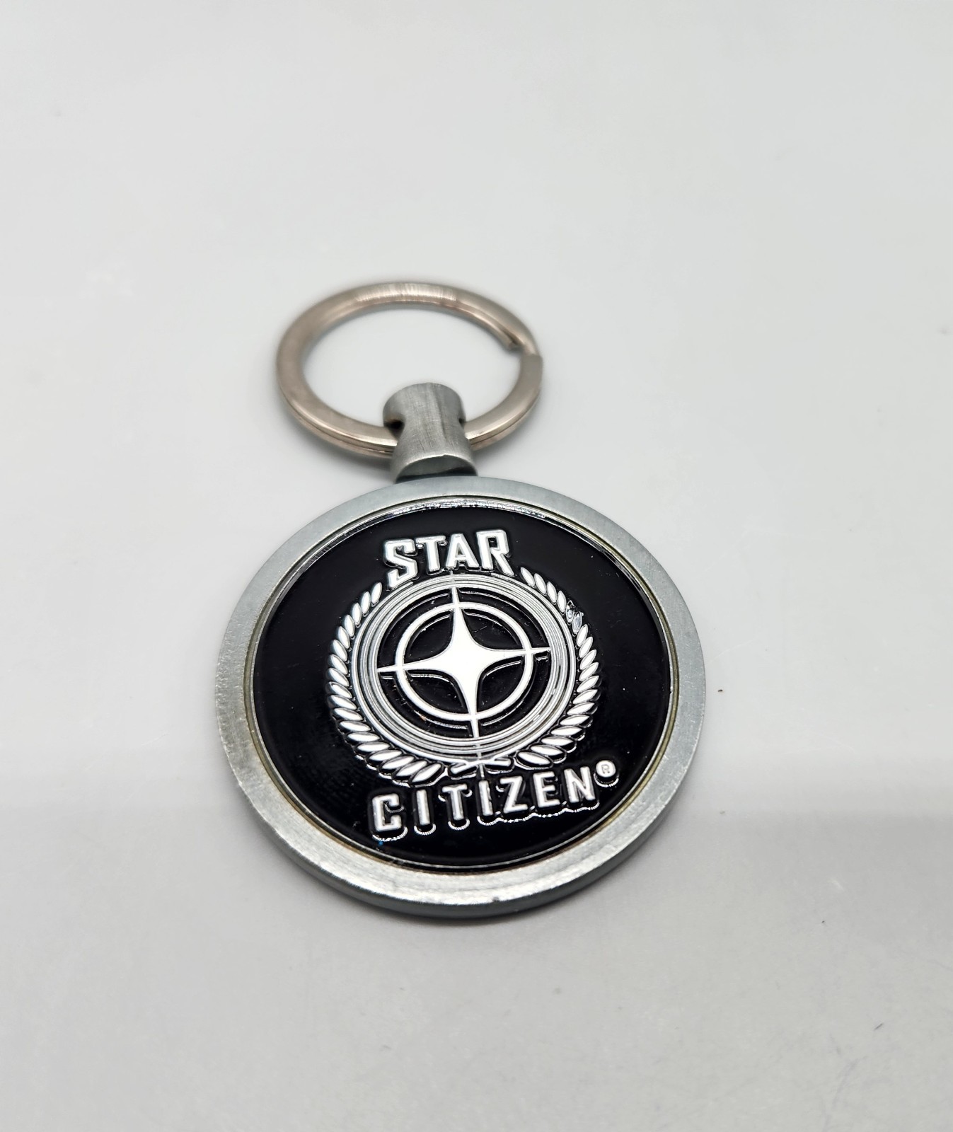 Star Citizen Challenge Coin Keychain Keyring “See You in the Verse” Black Silver