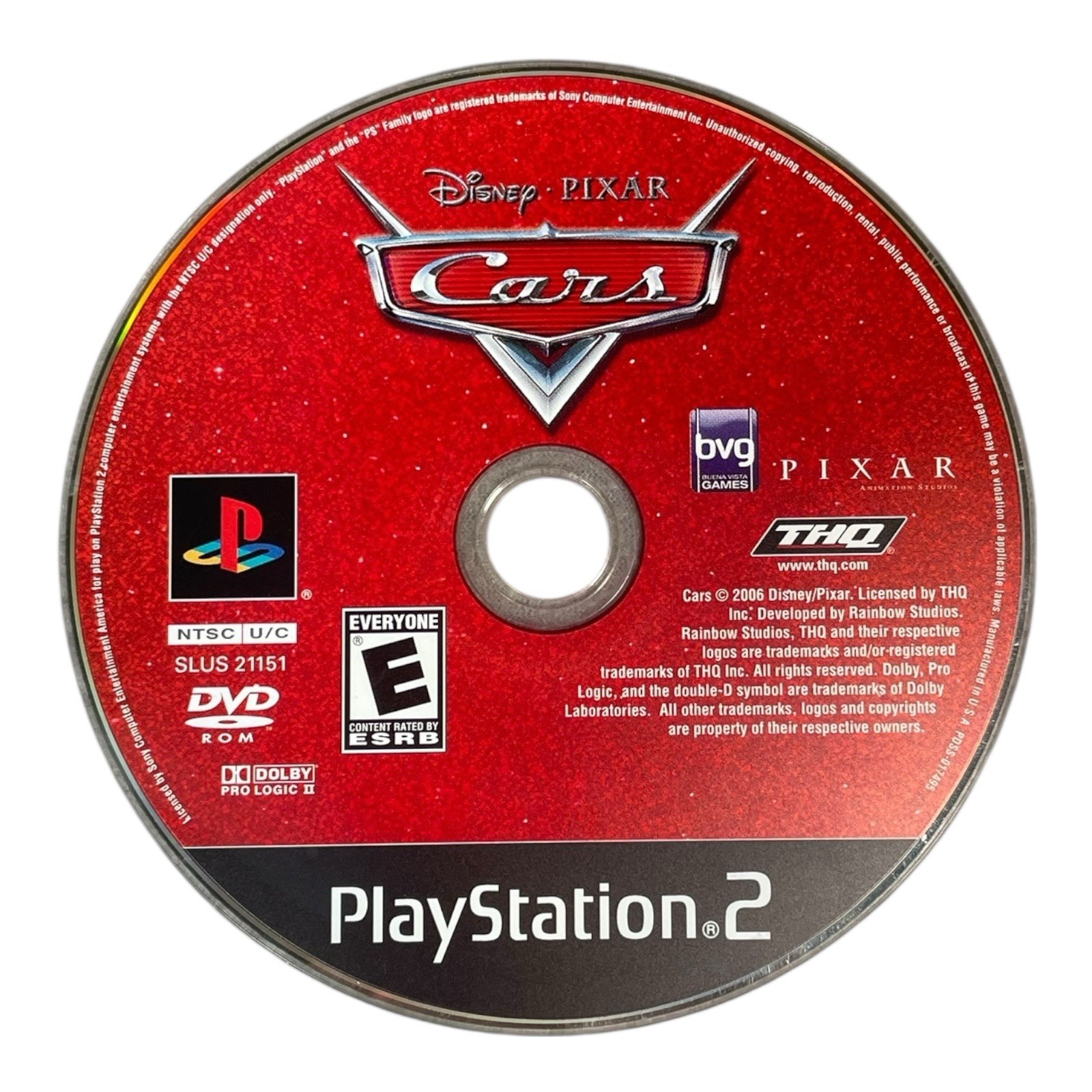 THQ Disney Pixar Cars Sony PlayStation 2 Video Game